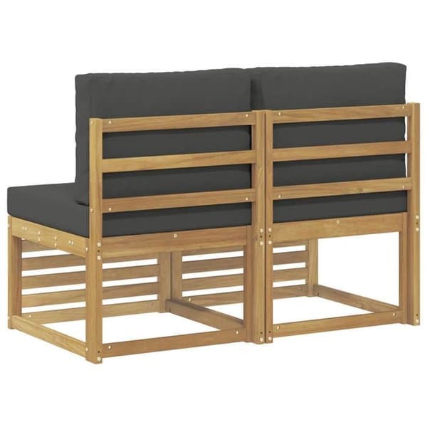 Udendørs sofa - EKSKLUSIV HUS - 2 Styk - Massivt akacietræ - Hvid - Lamel design Vit
