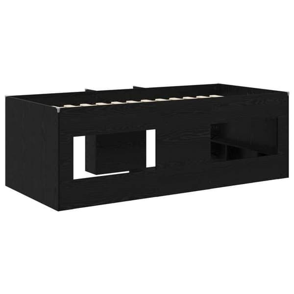 Maison Exclusive - Høj Sengramme til Børn Sort Eg 75 x 190 cm