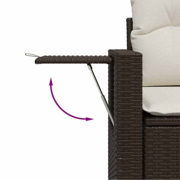 Maison Exclusive - Trädgårdsmöbler med kuddar 3 delar brun flätad resin