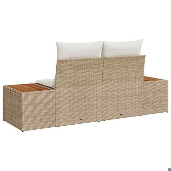 Maison Exclusive - Beige trädgårdssoffa 184 x 62 x 85cm polyrotin
