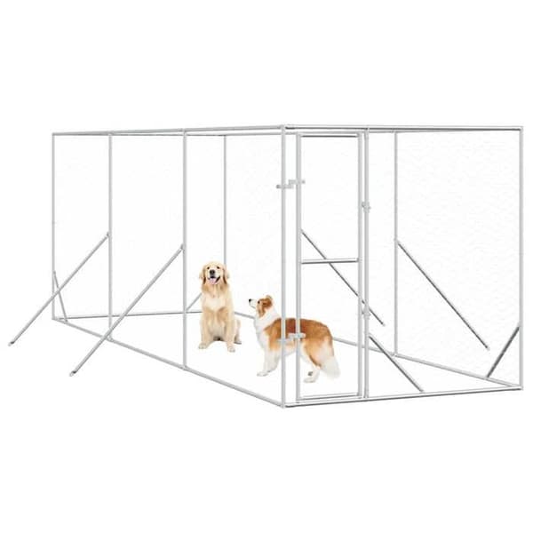 Maison Exclusive - Udendørs hundehus i sølv 2x6x2 m galvaniseret stål Silver