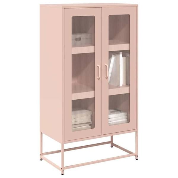 Maison Exclusive - Buffé hög rosa 68x39x123 cm stål
