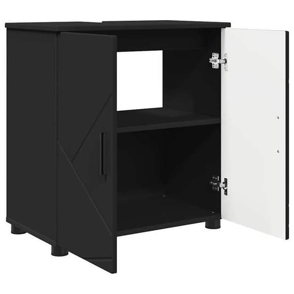 Maison Exclusive - Sæt af badeværelsesmøbler 3 stk Sort 61 x 35 x 64 cm