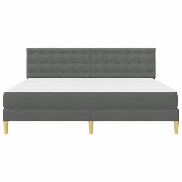 Maison Exclusive - Sängram med madrass Mörkgrå 180 x 200 cm Tyg Mörkgrå