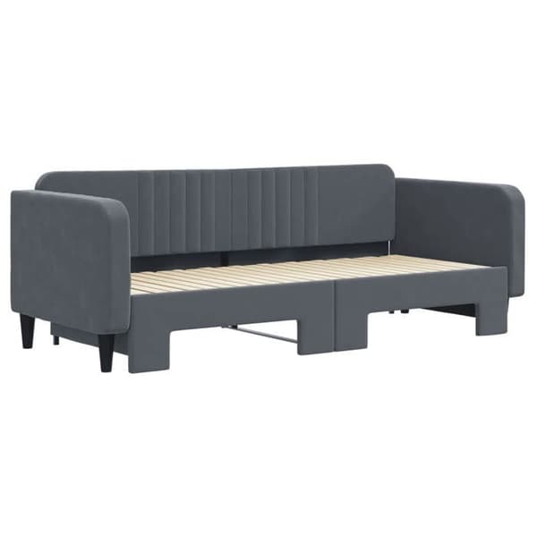 Maison Exclusive - Sovesofa med udtræk uden madras grå mørk 90x200 cm