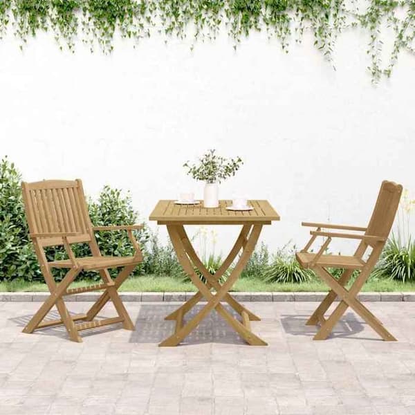 Maison Exclusive - Fällbara stolar set om 2 58x54,5x90 cm i massiv akaciaträ