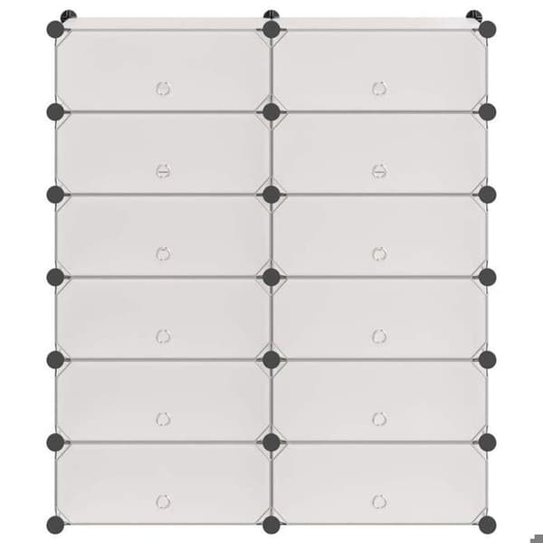 Maison Exclusive - Skoskab med 12 rum Hvid Vit
