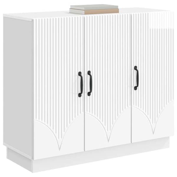 Maison Exclusive - Buffé Vit glänsande 89 x 34,5 x 77 cm Ingenjörsträ Vit