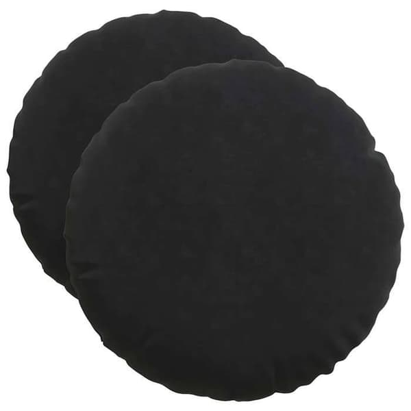 Istuinalustat - EXKLUSIIVINEN KOTI - 2 kappaletta - Musta sametti - Ø50 x 19 cm - Polyesteritäyte Svart