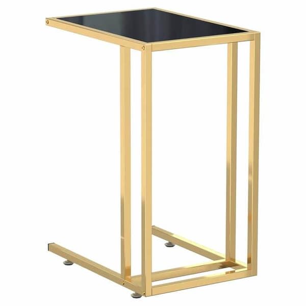 Maison Exclusive - Sidebord til computer Sort 50x35x65 cm Tempereret glas Svart