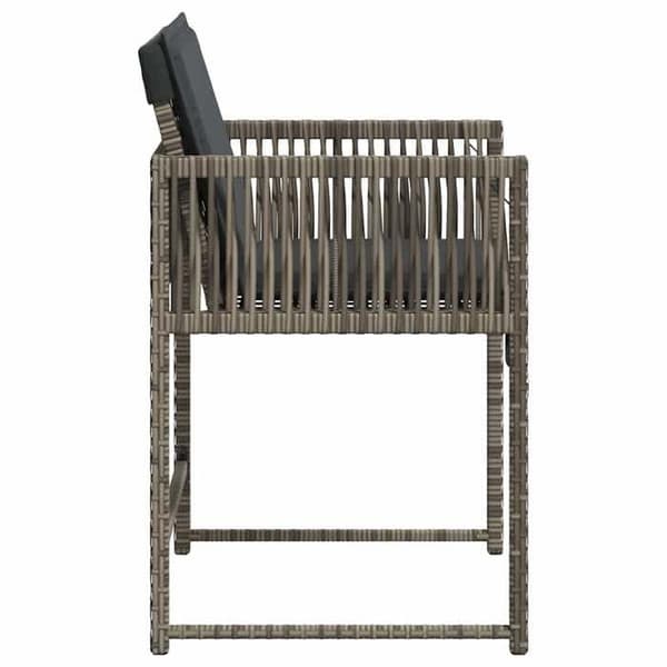 Maison Exclusive - Trädgårdsstolar med kuddar, set om 4, grå flätad resin Grå