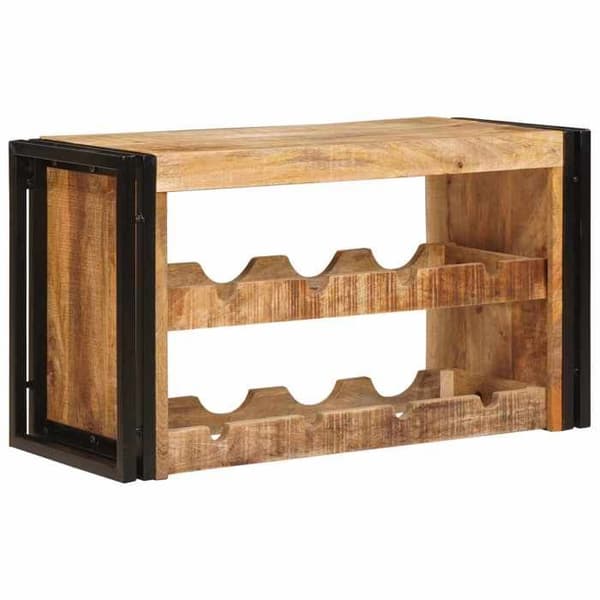 Maison Exclusive - Vinreol Brun 80 x 45 x 33 cm Solid rå mango træ brun