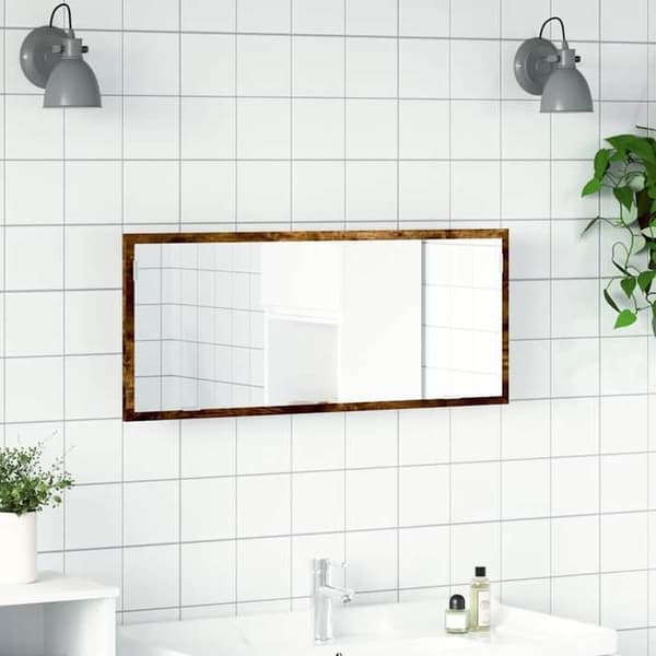 Maison Exclusive - LED-badeværelsesspejl i røget egetræ, ingeniørtræ