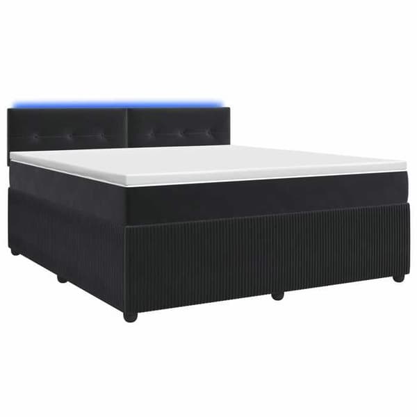 Maison Exclusive - Boxspring-sänky mustalla patjalla 140 x 190 cm samettia Svart