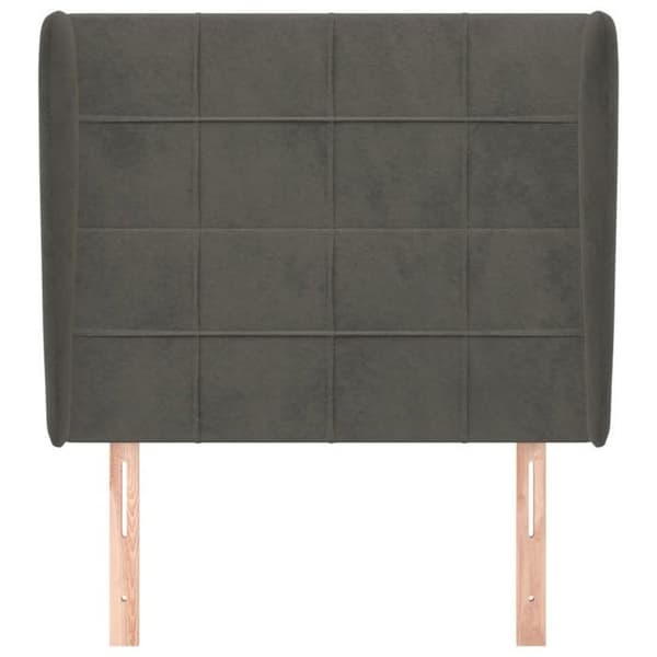 Maison Exclusive - Päätylevy korvilla Tummanharmaa 93x23x118/128 cm Sametti