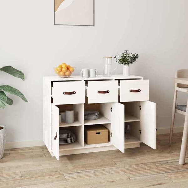 Maison Exclusive - Buffé Vit 100x40x75 cm Massivt furu Vit