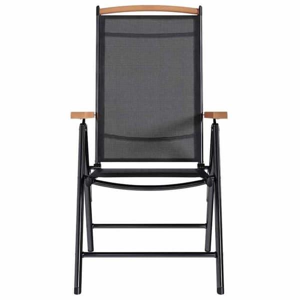 Maison Exclusive - Fällbara stolar 6 delar Textilène Svart
