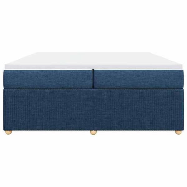 Maison Exclusive - Sengebund med lameller og madras Blå 200x200 cm Stof
