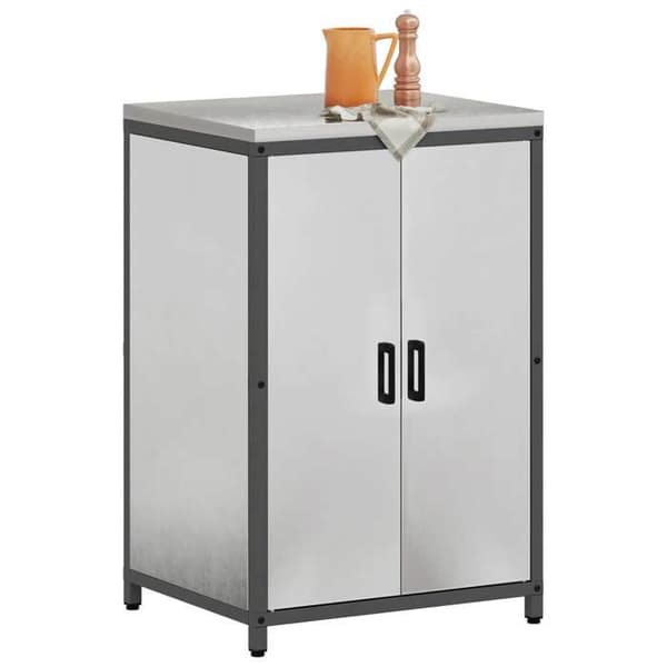 Köksförvaringsmöbel - EXKLUSIVT HEM - HATTEM Silver - Grå - Stål - 60x50x92 cm