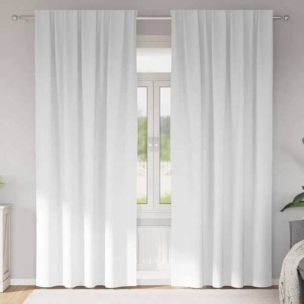 Maison Exclusive - Mörkläggande gardiner med ringar 2 st Vit ljus Polyester