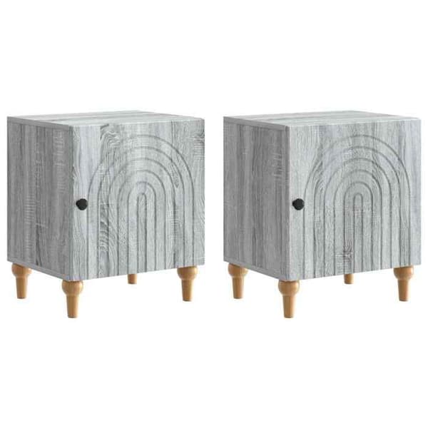Maison Exclusive - Yöpöytä 2 kpl Sonoma harmaa 43 x 34,5 x 50 cm