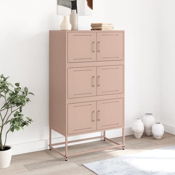 Maison Exclusive - Buffé rosa 68,5x38,5x123,5 cm stål