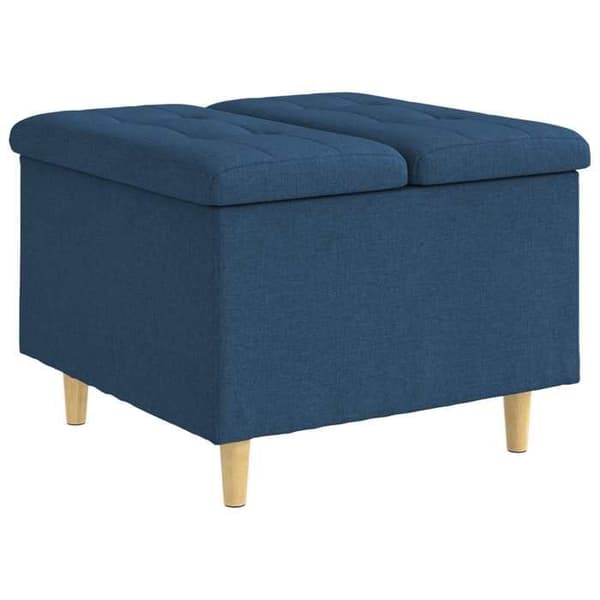 Maison Exclusive - Ottoman med förvaring Blå 60 x 60 x 45 cm tyg Blå