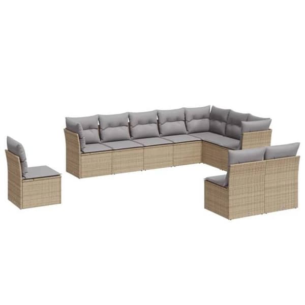 Havemøbler - EKSKLUSIVT HUS - Modulerbart - Beige - Flettet harpiksmateriale - 10 dele beige