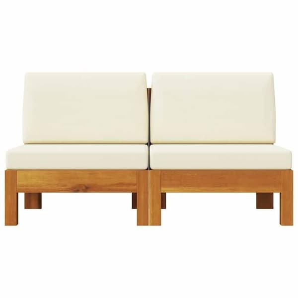 Maison Exclusive - Centrale sofaer 2 stk med cremehvide puder i solid akacietræ