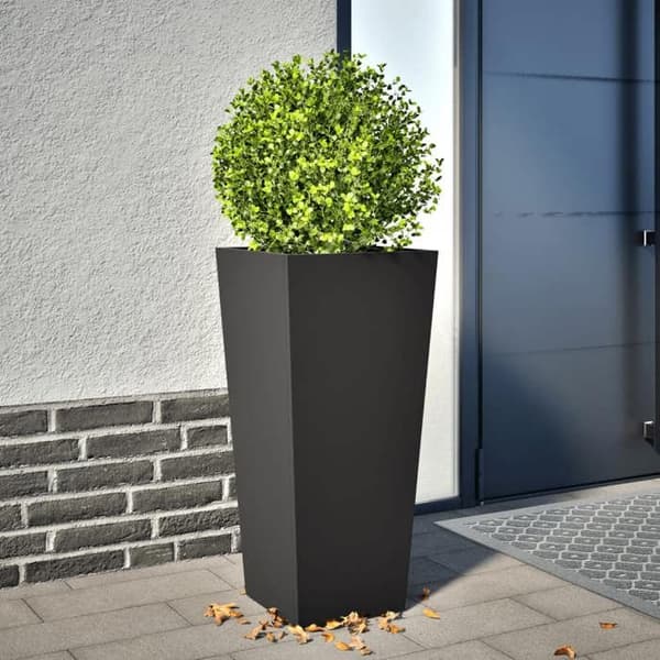 Maison Exclusive - Svart blomlåda 35x35x75 cm stål