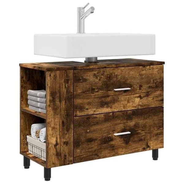 Maison Exclusive - Badeværelsesvaskeskab Røget eg 80 x 35 x 60 cm