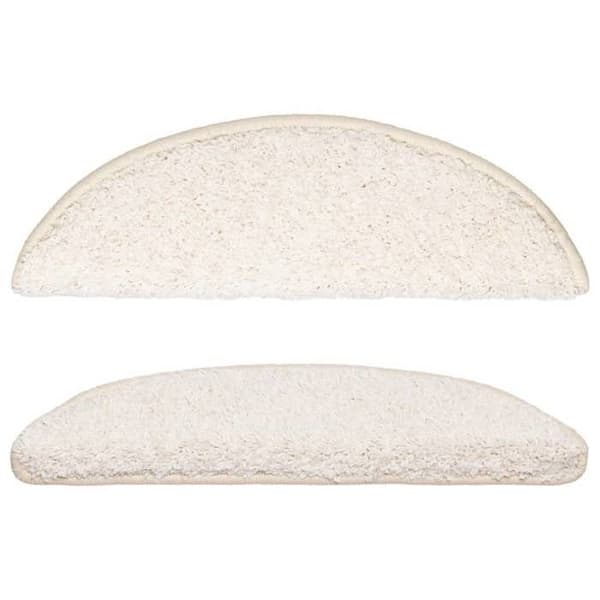 Maison Exclusive - Trappmatta 10 delar 56 x 17 x 3 cm Vit Halvcirkelformad Vit