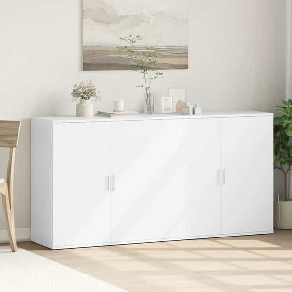 Maison Exclusive - Bufféer 2 st vit 79x38x80 cm ingenjörsträ