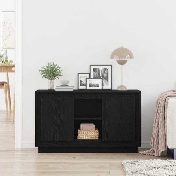 Maison Exclusive - Buffet Sort egetræ 102 x 35 x 60 cm Ingeniørtræ svart ek