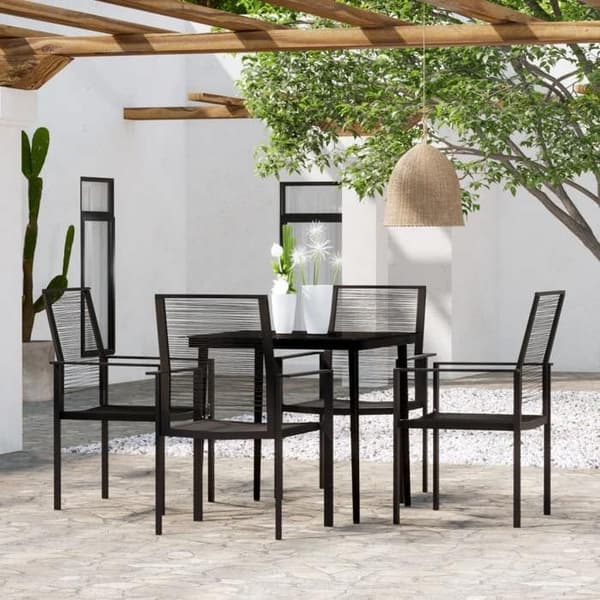 Maison Exclusive - Have spisebordssæt 5 stk Sort