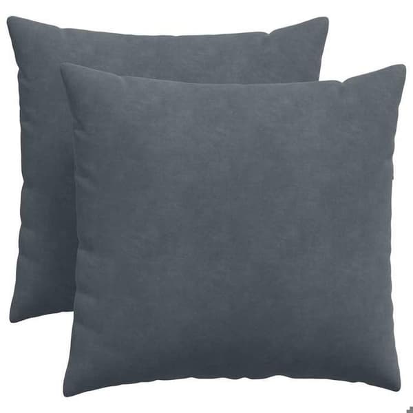 Sofa puder - EKSKLUSIV HUS - 50 x 50 cm - Sæt af 2 - Fløjl - Mørkegrå Mörkgrå