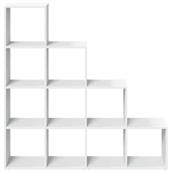 Maison Exclusive - Rumseparator hylde med 4 niveauer hvid 131,5x29x131,5cm