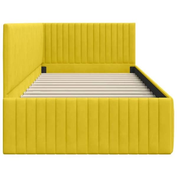 Maison Exclusive - Gul hörnsängram 90 cm x 190 cm Sammet