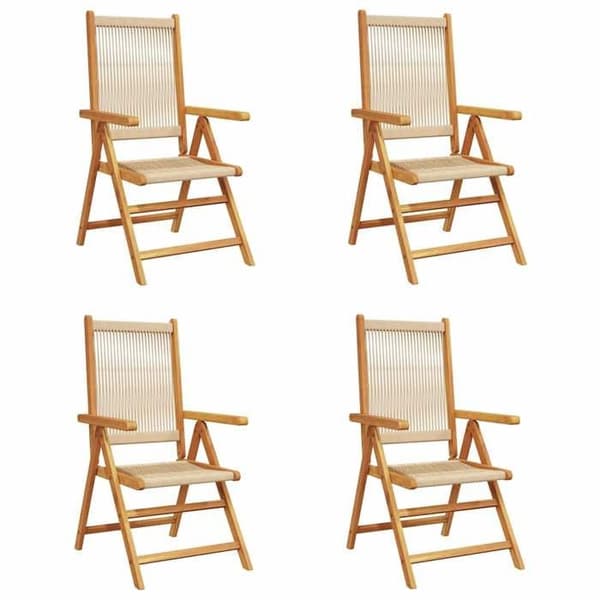 Maison Exclusive - 4 stk. beige akacietræ hæve-sænkestole beige
