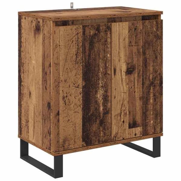 Buffé - EXKLUSIVT HUS - 60 x 35 x 70 cm - Ingenjörsträ - Järnfötter - Väggmontering mot tippning