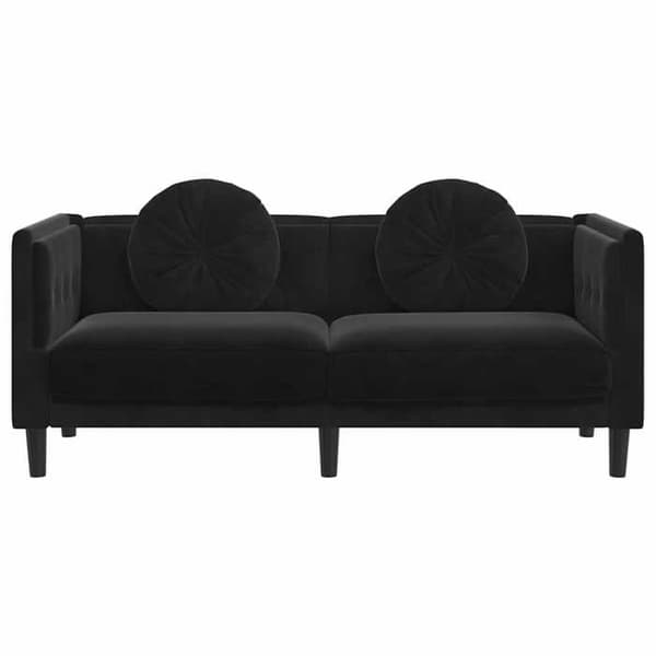 Maison Exclusive - Sofa med puder til 2 personer i sort velour