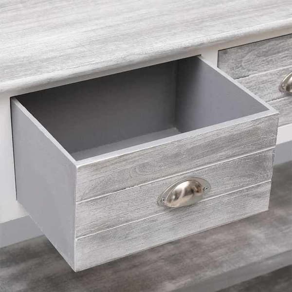 Maison Exclusive - Buffé Grå antik 108x30x76 cm Massivt Paulowniaträ Antik grå