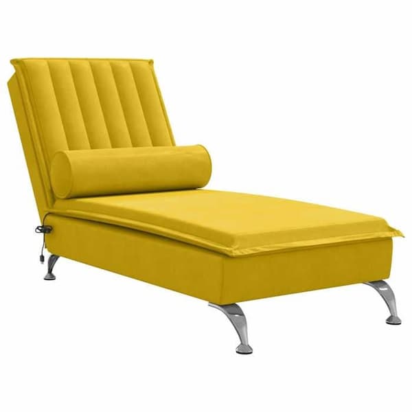Maison Exclusive - Massagefåtölj med gul sammetstraversin