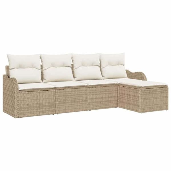 Trädgårdsoffmöbel - EXKLUSIVT HEM - Set 5 delar - Beige - Poly rattan - Modulär beige
