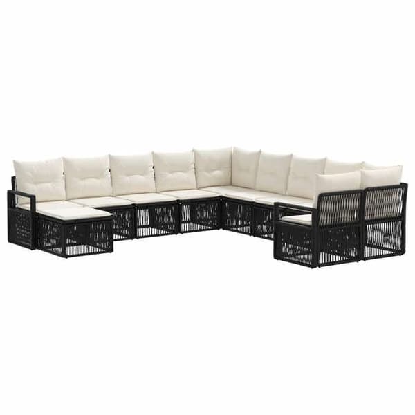 Maison Exclusive - 11 pc havegruppesæt i sort polyrotin