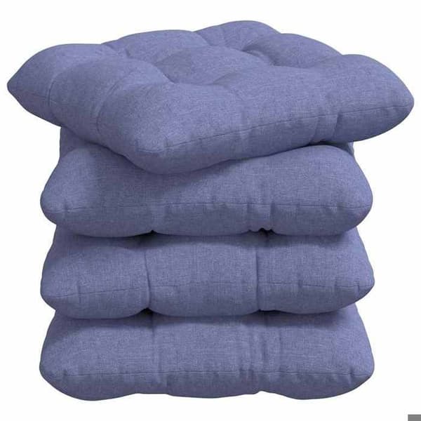 Sittkuddar - EXKLUSIVT HEM - 4 stycken - Denimblå - 45 x 45 x 12 cm - Polyesterfyllning denim blå