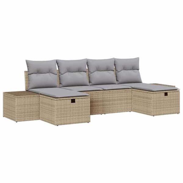 Maison Exclusive - 6-delt have-sofa sæt Beige polyrotin