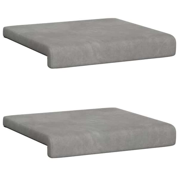 Maison Exclusive - Bänkdyna 2 st Sammet Ljusgrå Djup 35 cm Ljusgrått