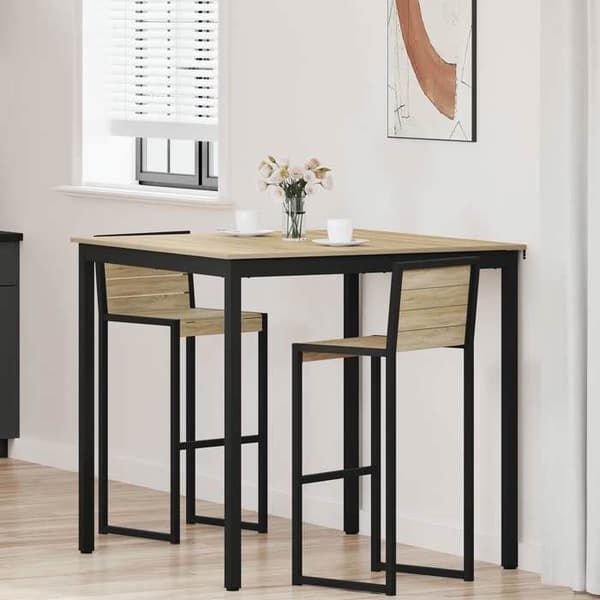 Matbord - EXKLUSIV HEM - Rektangulär 110 cm - Ingenjörsträ - Metallstruktur - Grå