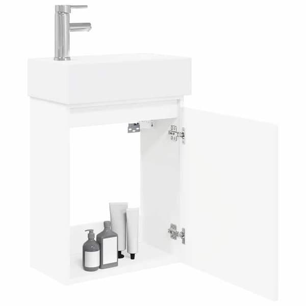 Maison Exclusive - Badrumsmöbel med kran Vit 45,5 x 22,5 x 84 cm